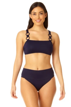 Anne Cole - Women's Ring Strap Bandeau Swim Top -One-Pieces Store 23MT13201 NAVY 23MB37401 NAVY 803 2