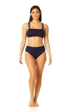 Anne Cole - Women's Ring Strap Bandeau Swim Top -One-Pieces Store 23MT13201 NAVY 23MB37401 NAVY 803 4