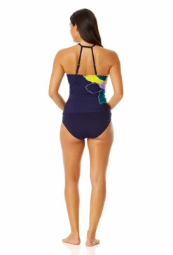 Anne Cole - Women's High Neck Tankini Top -One-Pieces Store 23MT20650 MULT MYMB36001 NAVY 1326