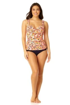 Anne Cole - Women's Retro Twist Front Underwire Tankini Swim Top -One-Pieces Store 23MT23421 MULT MYMB36001 NAVY 235 3