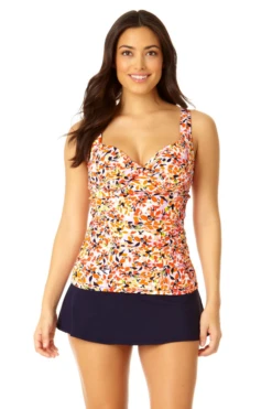 Anne Cole - Women's Retro Twist Front Underwire Tankini Swim Top