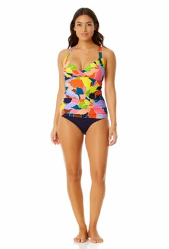 Anne Cole - Women's Halter Tankini Top -One-Pieces Store 23MT24550 MULT MYMB36001 NAVY 1345