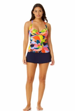 Anne Cole - Women's Halter Tankini Top -One-Pieces Store 23MT24550 MULT MYMY41701 NAVY 1375