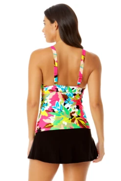 Anne Cole - Women's Easy Ring Tri Tankini Swim Top -One-Pieces Store 23MT24665 MULT MYMB36001 BLK 848 6