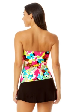 Anne Cole - Women's Twist Front Bandeaukini Swim Top -One-Pieces Store 23MT25065 MULT MYMB36001 BLK 864 7