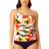 Anne Cole - Women's Asymmetrical Side Tie Tankini Swim Top -One-Pieces Store 23MT25310 MULT MYMB36001 NAVY 1042 2