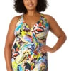 Anne Cole Plus - Women's Swim Dress With Skirted Bottom -One-Pieces Store 23PD61061 MULT 1058 FRONT