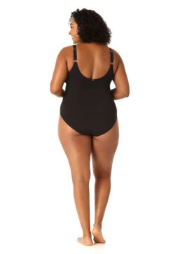 Anne Cole Plus - Women's Mesh One Piece Swimsuit -One-Pieces Store 23PO03501 BLK 0068