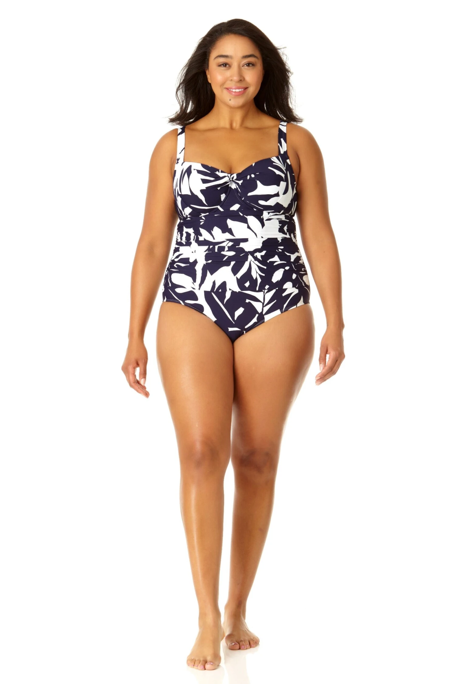 Anne Cole Plus - Women's Retro Twist Front Shirred One Piece Swimsuit 6 Anne Cole Plus - Women's Retro Twist Front Shirred One Piece Swimsuit - Image 4