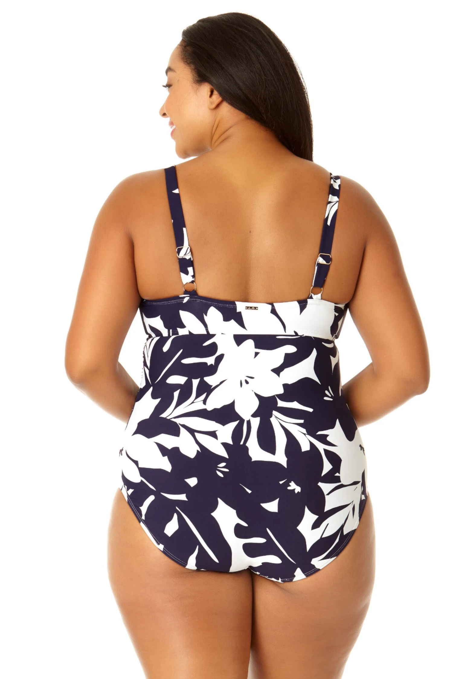 Anne Cole Plus - Women's Retro Twist Front Shirred One Piece Swimsuit 4 Anne Cole Plus - Women's Retro Twist Front Shirred One Piece Swimsuit - Image 2