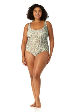 Anne Cole Plus - Women's Scoop Neck Shirred One Piece Swimsuit 9 Anne Cole Plus - Women's Scoop Neck Shirred One Piece Swimsuit -One-Pieces Store 23PO05359 MULT 0396