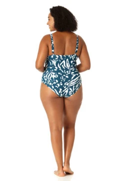 Anne Cole Plus - Women's V-Wire One Piece Swimsuit -One-Pieces Store 23PO07057 BLWH 0721