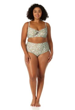 Anne Cole Plus - Women's Retro Underwire Bikini Swim Top -One-Pieces Store 23PT10659 MULT 23PB33659 MULT 0479