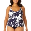 Anne Cole Plus - Women's Easy Triangle Tankini Swim Top -One-Pieces Store 23PT22418 NAWH MYPB36001 NAVY 314 2