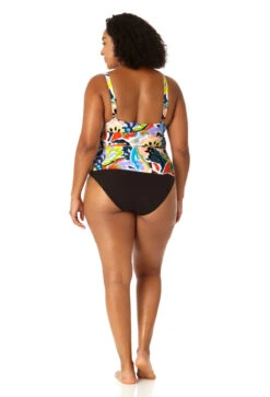 Anne Cole Plus - Women's Retro Twist Front Underwire Tankini Swim Top 14 Anne Cole Plus - Women's Retro Twist Front Underwire Tankini Swim Top -One-Pieces Store 23PT23461 MULT MYMB36001 BLK 0992