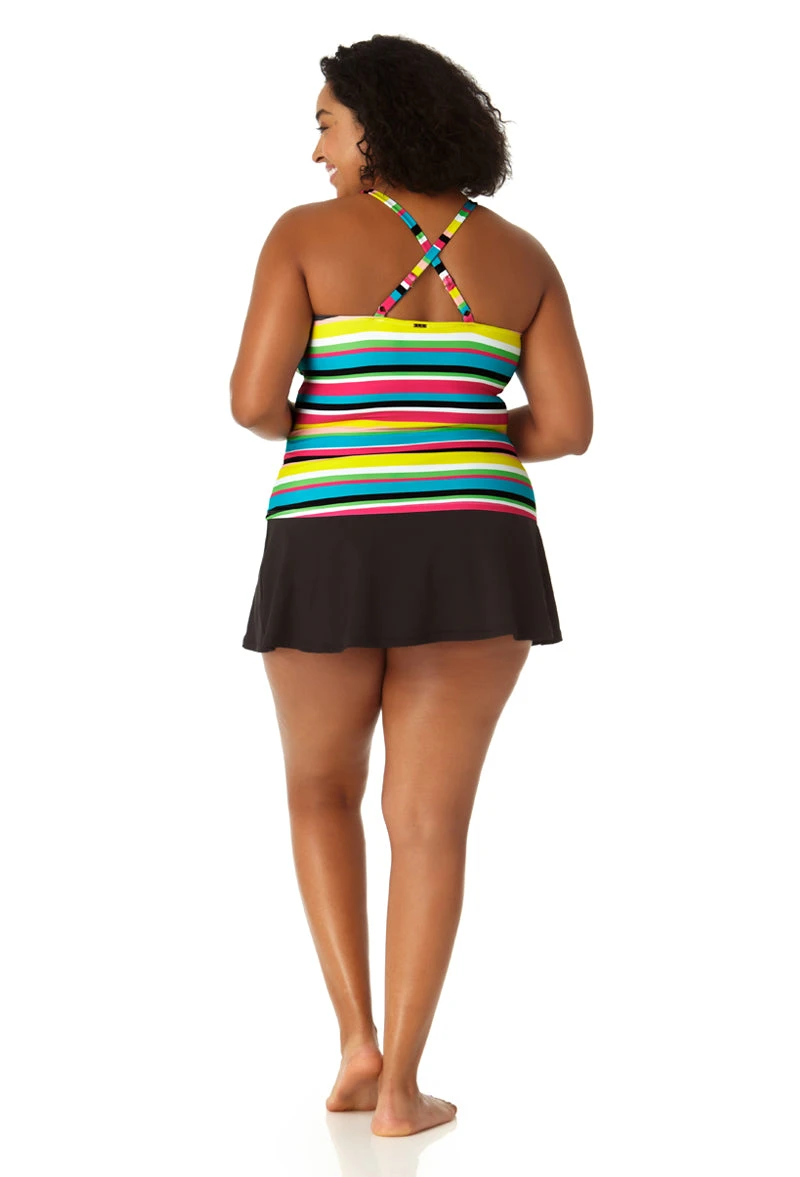 Anne Cole Plus - Women's Center Tab High Neck Tankini Swim Top 7 Anne Cole Plus - Women's Center Tab High Neck Tankini Swim Top - Image 5