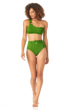 Anne Cole - Women's Asymmetrical Bandeau Bikini Swim Top -One-Pieces Store AnneCole AssymetricalBandeauBikiniSwimTop 2537 22MT10801 GRN jpg