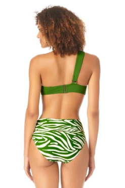 Anne Cole - Women's Asymmetrical Bandeau Bikini Swim Top -One-Pieces Store AnneCole AssymetricalBandeauBikiniSwimTop 2637 22MT10801 GRN GRWT Back jpg