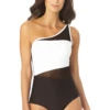 Anne Cole - Assymetrical Mesh One Piece Swimsuit