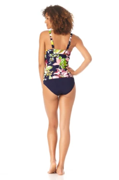 Anne Cole - Women's Twist Front Underwire Tankini Swim Top -One-Pieces Store AnneCole AssymetricalRingBandeauTankiniSwimTop 1594 22MT22961 NAVY jpg