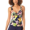 Anne Cole - Women's Twist Front Underwire Tankini Swim Top -One-Pieces Store AnneCole AssymetricalRingBandeauTankiniSwimTop 1650 22MT22961 NAVY FRONT jpg