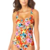 Anne Cole - Back Lace Up Bandeau One Piece Swimsuit