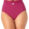 Anne Cole - Belted High Waist Swim Bottom -One-Pieces Store AnneCole BeltedHighWaistSwimBottom 1466 22MB36901 BERR FRONT jpg