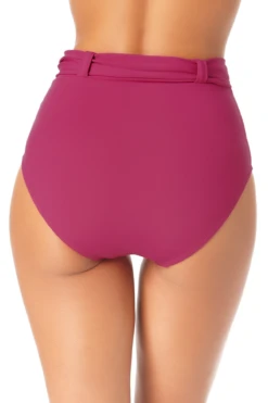 One-Pieces Store -One-Pieces Store AnneCole BeltedHighWaistSwimBottom 1476 22MB36901 BERR BACK jpg