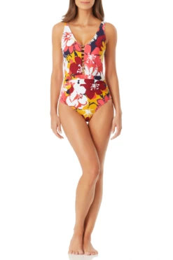 Anne Cole - Center Front Beaded Plunge One Piece Swimsuit -One-Pieces Store AnneCole CenterFrontBeadedPlungeOnePiece MULTI 615 21MO09702.JPG 24ff5100 c25d 425d bf59 46ebf05d61dc