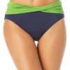 Anne Cole - Draped Mid Rise Swim Bottom -One-Pieces Store AnneCole DrapedMidRiseSwimBottom 918 22MB37101 NVCB FRONT jpg