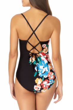 One-Pieces Store -One-Pieces Store AnneCole EngineeredLaceBackOnePieceMaillot 434 21MO03436 BKFL BACK jpg