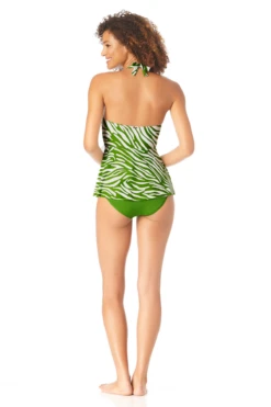 Anne Cole - Women's Flounce Tankini Swim Top -One-Pieces Store AnneCole HighNeckHalterTankiniSwimTop 023 22MT22264 GRGR jpg