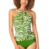 Anne Cole - Women's High Neck Halter Tankini Swim Top -One-Pieces Store AnneCole HighNeckHalterTankiniSwimTop 2727 22MT22164 GRGR FRONT jpg