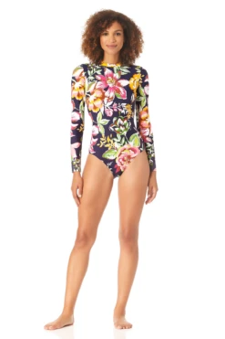 Anne Cole - Long Sleeve Open Back One Piece Rash Guard Swimsuit -One-Pieces Store AnneCole LongSleeveOpenBackOnePieceRashGuardSwimsuit 2062 22MO08361 MULT jpg
