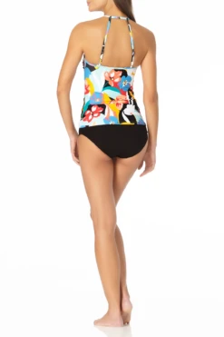 Anne Cole - Mesh High Neck Tankini Top -One-Pieces Store AnneCole MeshHighNeckTankiniTop 221 21MT29985 BLK jpg
