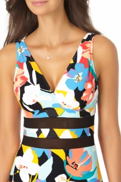 Anne Cole - Mesh Over The Shoulder One Piece Swimsuit 12 Anne Cole - Mesh Over The Shoulder One Piece Swimsuit -One-Pieces Store AnneCole MeshOvertheShoulderOnePieceSwimsuit 290 21MO01785 MULT Muti