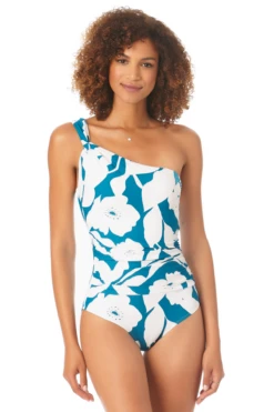 Anne Cole - Off The Shoulder Twist One Piece Swimsuit