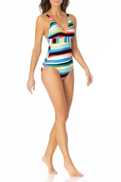 Anne Cole - Over The Shoulder V Neck One Piece Swimsuit 14 Anne Cole - Over The Shoulder V Neck One Piece Swimsuit -One-Pieces Store AnneCole OverTheShoulderVNeckOnePieceSwimsuit 802 21MO02286 MULT jpg