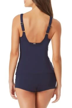 Anne Cole - Square Neck Tankini Top -One-Pieces Store AnneCole Resort Square Neck Tankini Top 245 21MT21901 NVY BACK jpg