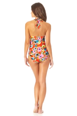 Anne Cole - Shirred Front Halter One Piece Swimsuit -One-Pieces Store AnneCole ShirredFrontHalterOnePieceSwimsuit 326 22MO07274 MULT jpg