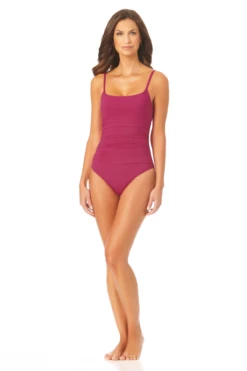 Anne Cole - Shirred Lingerie Maillot One Piece -One-Pieces Store AnneCole ShirredLingerieMaillotOnePiece 937 MYMO05701 BERR jpg