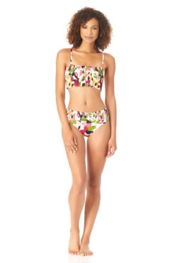 Anne Cole - Women's Smocked Pullover Bikini Swim Top -One-Pieces Store AnneCole SmockedPulloverBikiniSwimTop 191 22MT11163 MULT jpg
