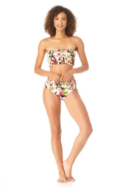 Anne Cole - Women's Smocked Pullover Bikini Swim Top -One-Pieces Store AnneCole SmockedPulloverBikiniSwimTop 207 22MT11163 MULT jpg