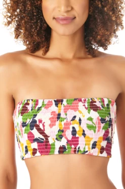 Anne Cole - Women's Smocked Pullover Bikini Swim Top -One-Pieces Store AnneCole SmockedPulloverBikiniSwimTop 219 22MT11163 MULT jpg