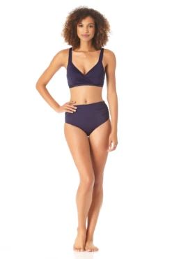 Anne Cole - Women's Hidden Underwire Bikini Swim Top -One-Pieces Store AnneCole SurpliceHiddenUnderwireBikiniSwimTop 1939 22MT19901 NAVY jpg