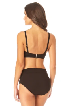 Anne Cole - Women's Hidden Underwire Bikini Swim Top -One-Pieces Store AnneCole SurpliceHiddenUnderwireBikiniSwimTop 2040 22MT19901 BLK BACK jpg