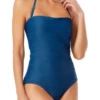 Anne Cole - Textured Bandeau One Piece Swimsuit