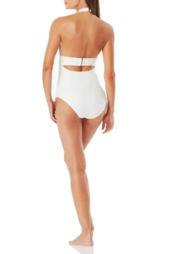 Anne Cole - Textured Halter Band One Piece Swimsuit -One-Pieces Store AnneCole TexturedHalterBandOnePiece IVY 1410 21MO01573