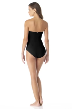 Anne Cole - Twist Front Shirred One Piece -One-Pieces Store AnneCole TwistFrontShirredOnePieceSwimsuit 22622 MYMO00501 BLK jpg