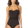 Anne Cole - Twist Mesh Belt Strapless One Piece Swimsuit -One-Pieces Store AnneCole TwistMeshBeltStraplessOnePieceSwimsuit 851 22MO07601 BLK FRONT jpg
